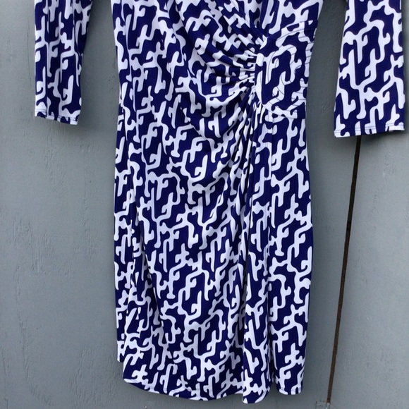 Laundry by Design Navy and White Abstract Dress Size 10P - Picture 7 of 11